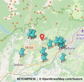 Mappa Via Bolago, 32036 Belluno BL, Italia (3.19333)