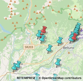 Mappa Via Bolago, 32036 Belluno BL, Italia (5.3705)