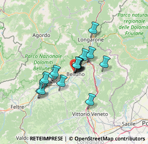 Mappa Via Col di Lana, 32100 Belluno BL, Italia (9.10647)