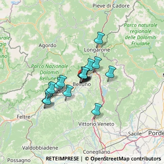 Mappa Via Sebastiano Barozzi, 32100 Belluno BL, Italia (9.25118)