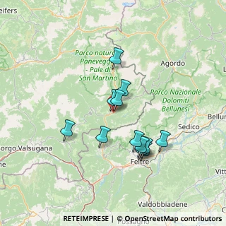 Mappa Località Primiero, 38054 Imer TN, Italia (11.92083)