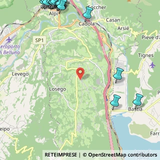 Mappa Via Roncan, 32014 Ponte Nelle Alpi BL, Italia (3.7395)