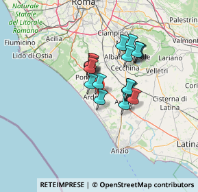 Mappa Via Lazio, 00040 Ardea RM, Italia (9.8635)