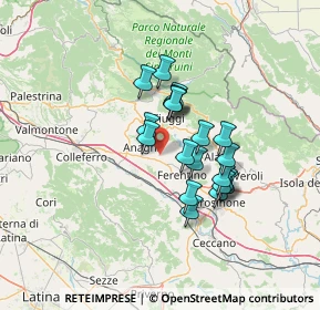 Mappa Vicolo le Mola di Sotto, 03012 Anagni FR, Italia (10.8465)