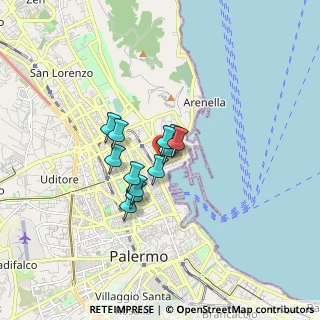 Mappa Via Giuseppe Impastato, 90142 Palermo PA, Italia (1.11833)