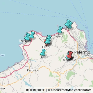 Mappa Via Giuseppe Garibaldi, 90044 Carini PA, Italia (7.72625)