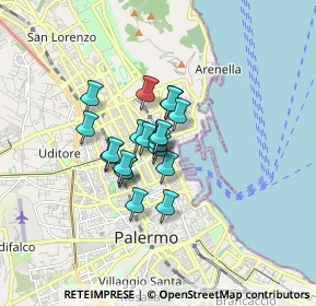 Mappa Via Alfonso Borrelli, 90100 Palermo PA, Italia (1.119)