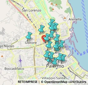 Mappa Via Giacomo Puccini, 90144 Palermo PA, Italia (1.53833)