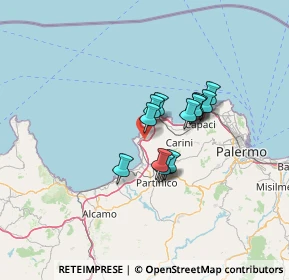 Mappa A29 Palermo - Mazara del Vallo, 90049 Terrasini PA, Italia (9.99929)