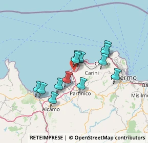 Mappa A29 Palermo - Mazara del Vallo, 90049 Terrasini PA, Italia (12.69231)