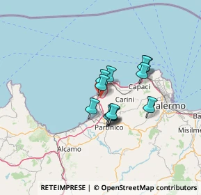 Mappa A29 Palermo - Mazara del Vallo, 90049 Terrasini PA, Italia (9.98917)