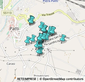 Mappa Via Sandro Pertini, 98066 Patti ME, Italia (0.256)