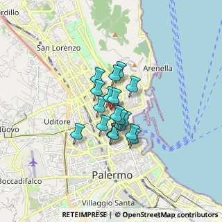 Mappa Largo Primavera, 90143 Palermo PA, Italia (1.10167)