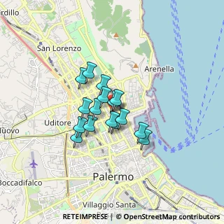 Mappa Largo Primavera, 90143 Palermo PA, Italia (1.21625)