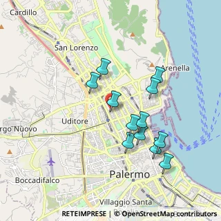 Mappa Via N. Morello, 90100 Palermo PA, Italia (1.88667)