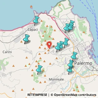Mappa Stradale Bellolampo, 90135 Palermo PA, Italia (4.57385)