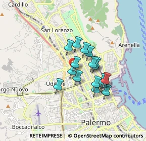 Mappa Via Barbera Vincenzo, 90144 Palermo PA, Italia (1.37235)