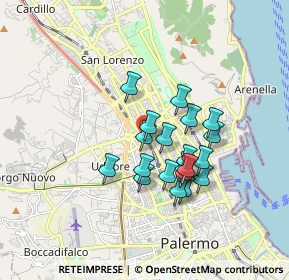 Mappa Via Barbera Vincenzo, 90144 Palermo PA, Italia (1.529)