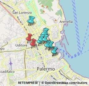 Mappa Via Duca della Verdura, 90141 Palermo PA, Italia (1.09214)