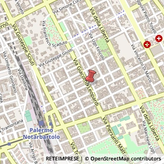 Mappa Via Giacomo Leopardi, 34, 90144 Palermo, Palermo (Sicilia)