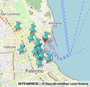 Mappa Banchina Puntone, 90133 Palermo PA, Italia (1.72667)