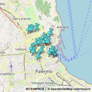 Mappa Via Giuseppe la Villa, 90143 Palermo PA, Italia (1.21833)