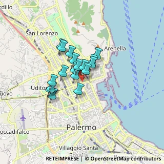 Mappa Via Duca della Verdura, 90142 Palermo PA, Italia (1.24389)