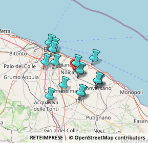 Mappa Via Giuseppe Parini, 70016 Noicattaro BA, Italia (10.9075)