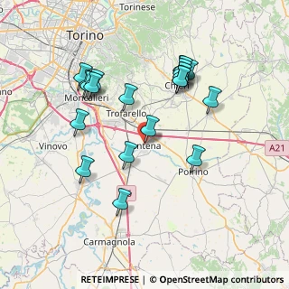 Mappa Via Marta Tana, 10026 Santena TO, Italia (7.511)
