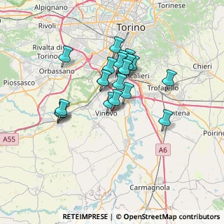 Mappa Via Oitana, 10048 Vinovo TO, Italia (5.736)