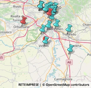 Mappa Via Chieri, 10048 Vinovo TO, Italia (8.8845)