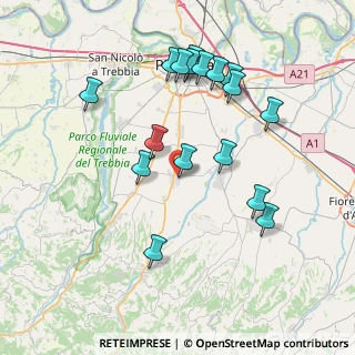 Mappa Via Dante Alighieri, 29027 Podenzano PC, Italia (7.81471)