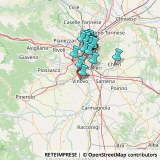 Mappa Via del Castello, 10048 Vinovo TO, Italia (11.6595)