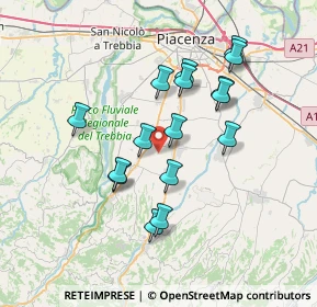 Mappa Località Verano, 29027 Podenzano PC, Italia (6.50875)