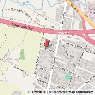 Mappa Via Cortina,  11, 10026 Santena, Torino (Piemonte)