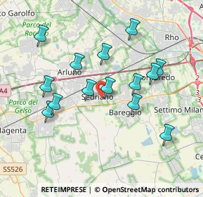 Mappa Via Leopoldo Fagnani, 20018 Sedriano MI, Italia (3.56071)