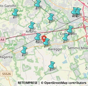 Mappa Via Luigi Negrelli, 20018 Sedriano MI, Italia (4.42833)
