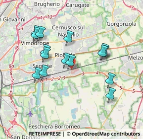 Mappa Via Enrico Toti, 20096 Pioltello MI, Italia (3.50733)