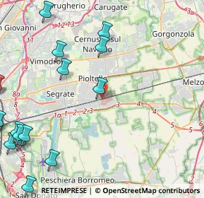 Mappa Via Enrico Toti, 20096 Pioltello MI, Italia (6.9335)