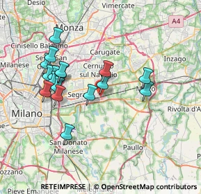 Mappa Via Enrico Toti, 20096 Pioltello MI, Italia (6.93294)