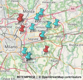 Mappa Via Enrico Toti, 20096 Pioltello MI, Italia (7.29385)