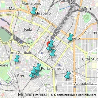 Mappa Via Napo Torriani, 20124 Milano MI, Italia (1.08727)