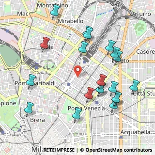 Mappa Via Alfredo Cappellini, 20124 Milano MI, Italia (1.1355)