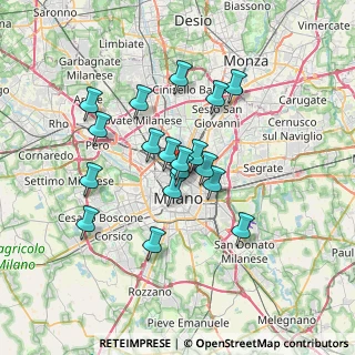 Mappa Via Francesco Viganò, 20124 Milano MI, Italia (5.74722)