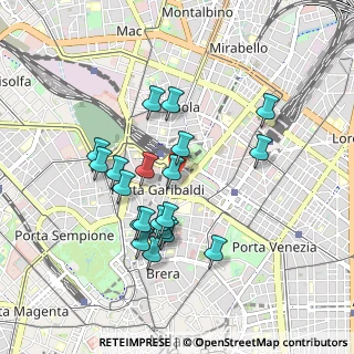 Mappa Via Francesco Viganò, 20124 Milano MI, Italia (0.835)
