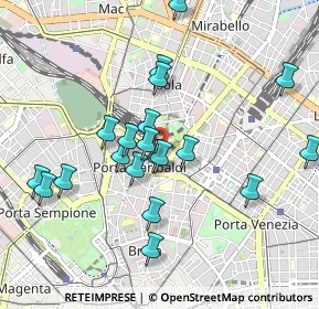 Mappa Via Francesco Viganò, 20124 Milano MI, Italia (0.9115)