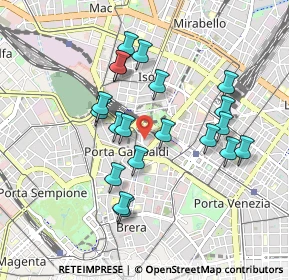 Mappa Via Francesco Viganò, 20124 Milano MI, Italia (0.8395)