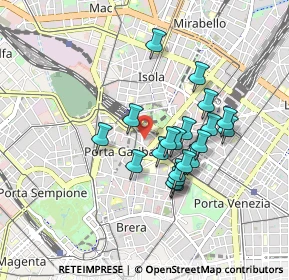 Mappa Via Francesco Viganò, 20124 Milano MI, Italia (0.722)