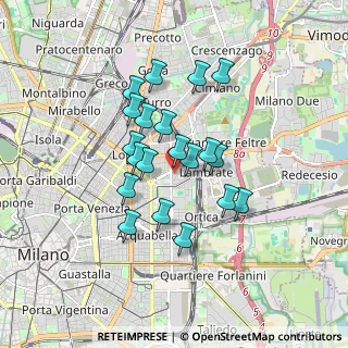 Mappa Via Giovanni Milani, 20133 Milano MI, Italia (1.3855)