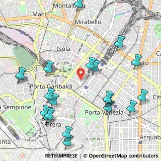 Mappa Via Vincenzo Viviani, 20124 Milano MI, Italia (1.302)